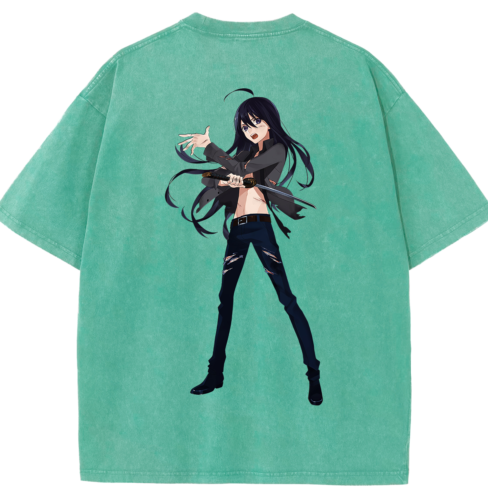 （画像用） 刀剣乱舞 Touken Ranbu 綿100% ヴィンテージ風 半袖Tシャツ（背面プリント）